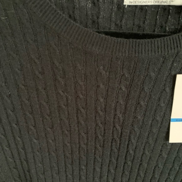 NWT- Womens Black Cable Knit Sweater- size  XL - Picture 5 of 7